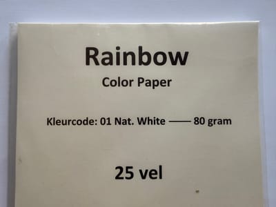 Rainbow Kl-01 natural white 25 vel 80 gram papier