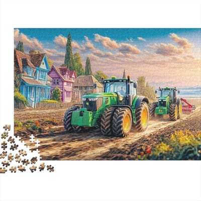 Boerderij Tractor Puzzel - Landschap Puzzel - Ontspanning Thuis - Precisie Snijtechniek - 1000 Stukjes - Kleurrijk