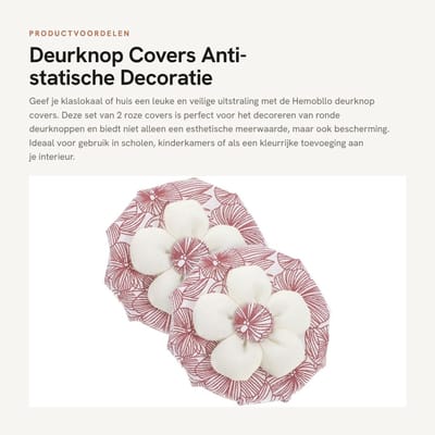 Dailygoods - Deurknop Covers - Anti-statische Decoratie - Roze - Meubilair Bescherming - 2 Stuks - Geschikt voor Meubels - Kleur Roze