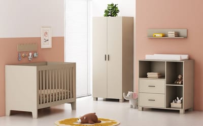 Born Lucky Rio Babykamer 2-Delig – Ledikant en Commode – Vanaf Geboorte tot ca. 2,5 Jaar – Beige