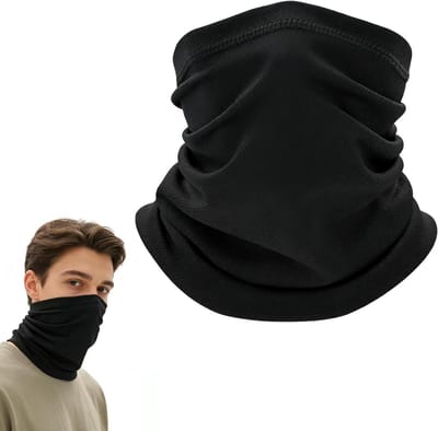 Zomerse multifunctionele colsjaal voor heren, ademend en windbeschermend, ideaal voor motorfiets, outdoor en casual gebruik, zwart, 100% polyester
