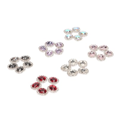 30 Pièces Strass en Verre à Coudre Multicolores Couture Griffe Cristal pour Bricolage Bijoux Vêtements Chaussures gray