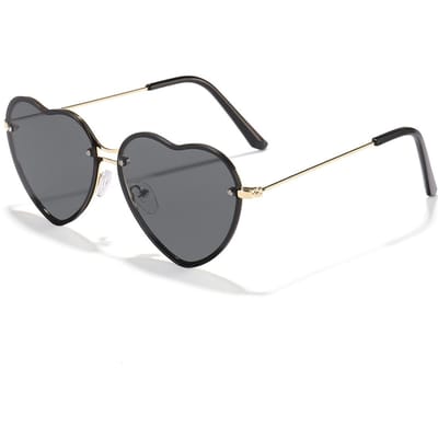 Nieuwe Anti-ultraviolet Liefde Zonnebril Hartvormige Zonnebril Legering Metaal Dames Volwassenen Mode Stijlvol Frameloos
