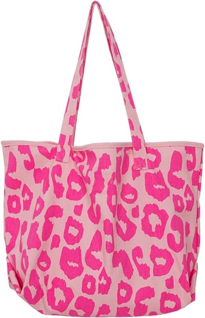 Dailygoods - BelleVive Leopard Tote Bag Damestas Schoudertas Casual Handtas Shopper Tas Groot voor dagelijks gebruik, kantoor, schooluitstap en winkelen, Utility, Roze