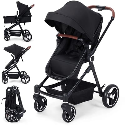 Lifero Buggy - Kinderwagen 2-1 - Inklapbaar - Compacte Reisbuggy - Kinderwagens - Zwart - 0 tot 36 maanden - 20kg draagvermogen