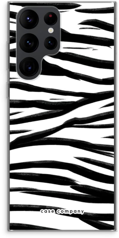 Case Company® - Hoesje geschikt voor Samsung Galaxy S22 Ultra hoesje - Zebra pattern - Soft Cover Telefoonhoesje - Bescherming aan alle Kanten en Schermrand
