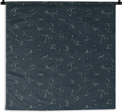Wandkleed - Wanddoek - Sterren - Hemel - Patroon - 180x180 cm - Wandtapijt