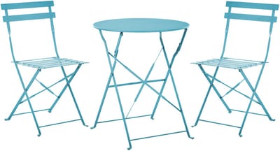FIORI - Bistroset voor 2 - Turquoise - Staal