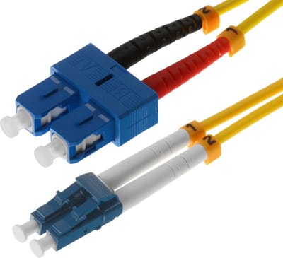 Helos 1m OS2 LC/SC Glasvezel kabel Geel