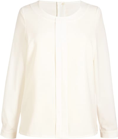 Brook Taverner Riola Crepe de Chine blouse BT2264 - Cream - 36 EU (8 UK)