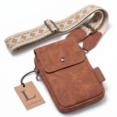 Lundholm telefoontasje dames crossbody bruin festival tasje heuptasje dames - schoudertasje dames crossbody - tas dames schoudertas - cadeau voor vriendin Cadeau voor Haar | Scandinavisch Design - Sauda Serie
