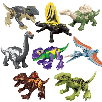 8 STKS/Set Jurassic World 3 Dinosaurussen Quetzalcoatlus Therizinosaurus Pyroraptor Dino Bouwstenen Speelgoed Voor Kinderen Dinosaurussen