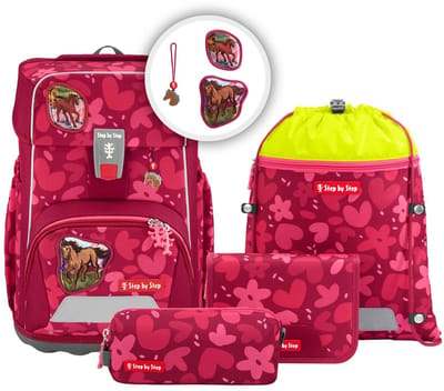 Step by Step schooltas Giant Schulranzen-Set 5-delig Wild Horse Nora paars