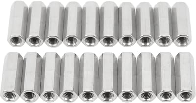 20 Stuks Hex Coupling Moeren M5x0.8 L25mm RVS, Roestbestendige Draadstang Verbindingen voor Mechanische Toepassingen