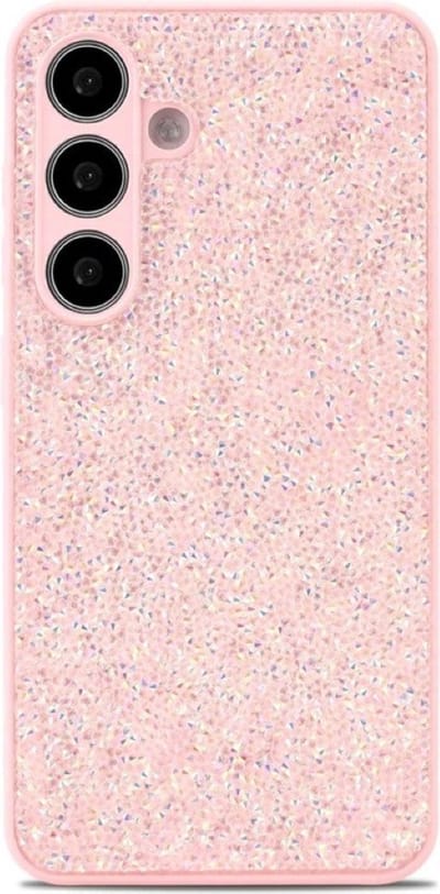 Diamant Glitter Back Cover – Geschikt voor Samsung Galaxy S24 Plus & S25 Plus - Glanzend Telefoonhoesje met Diamantpatroon – Slank & Beschermend Ontwerp - Roze