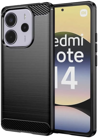 Hoesje geschikt voor Xiaomi Redmi Note 14 4G 164.8mm - Techsuit Carbon Silicone Back Cover - Zwart