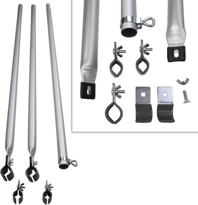 Daksteunstang - Telescopische Stang - Voortent Versterken - Traploos Verstelbaar - 210-300cm - Zilver