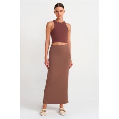 Hoge Taille Maxi Potloodrok