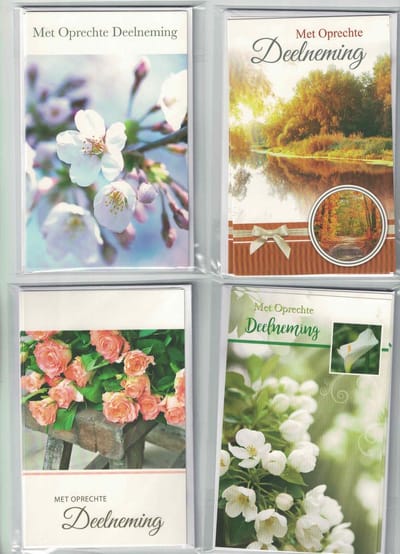 Rouwkaart met envelop set 10 - Condoleancekaart met envelop set 10 - Deelnemingskaart met envelop set 10 - wenskaart set 10