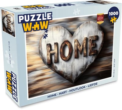 Puzzel Home - Hart - Houtlook - Liefde - Legpuzzel - Puzzel 1000 stukjes volwassenen