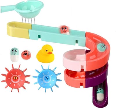 Bad Speelgoed | Knikkerbaan | Water Knikkerbaan | Kleef Speelgoed Baan| Kinder Waterspeelgoed | 24 Delig