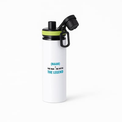 Hacebo® - the man the myth the legend met je eigen naam waterfles met draaidop groen - iemand die een legend is - de man - myth - mythe - legendarisch - verjaardagscadeau - verjaardag - cadeau - kado - geschenk - water fles - 850ML