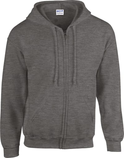 Gildan Heavy Blend™ Adult Full Zip Hooded Sweatshirt GI18600 - Dark Heather - XXL