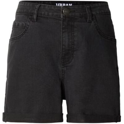 Urban Classics Ladies High Waist Denim Shorts Dames Shorts - zwart - 27