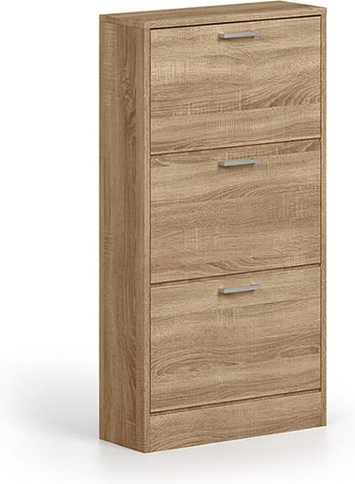 Schoenenkast Maureen Sonoma - 6 paar schoenen - Breedte 63 cm - Hoogte 120 cm - Diepte 23 cm - Met kleppen