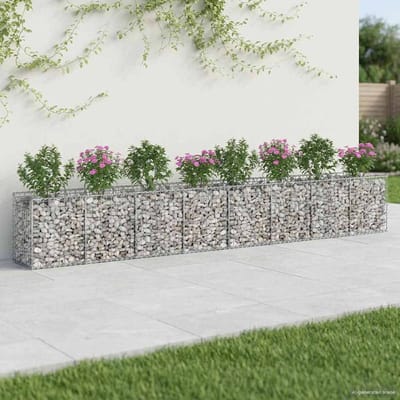 vidaXL - Gabion - verhoogd - bed - 2 - st - 400 - x - 50 - x - 60 - cm - Gegalvaniseerd - staal