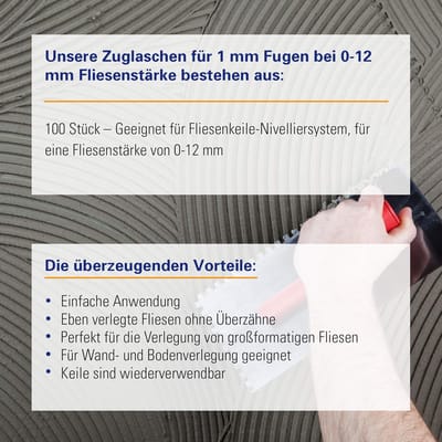 Tegelafstandhouders voor 1 mm Voegbreedte - Nivelleringssysteem Hulpstukken