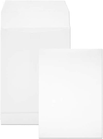 50 Witte Gevouwen Enveloppen B5 176x250mm 120g Drukgevoelig Zonder Venster