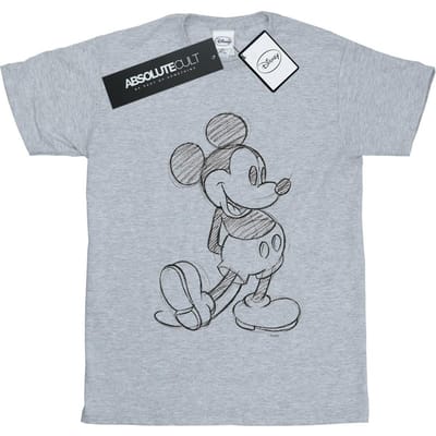 Disney Jongens Mickey Mouse Sketch Kick T-Shirt (Sportgrijs)