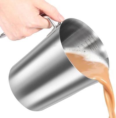 Dailygoods- Maatbeker 1,5 liter - Roestvrij Staal - Ergonomische Handgreep - Schenktuit - BPA-vrij - Duurzaam Ontwerp