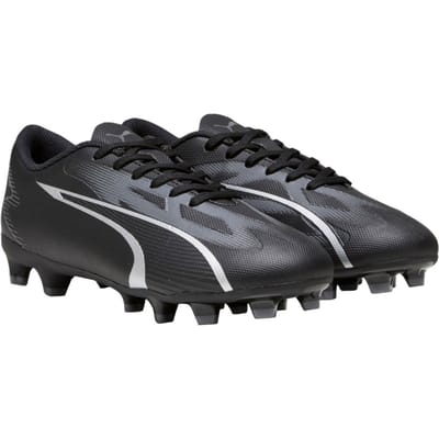 Puma Ultra Play voetbalschoenen voor kinderen (Zwart/Zilver)