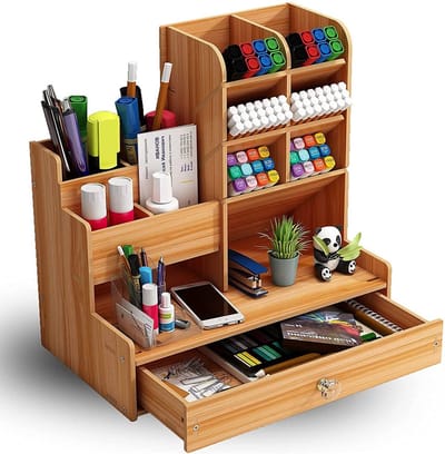 Dutchers® Bamboe Organizer XL - 12 vakken - Pennenbakje Desk - Pennenhouder Bureau - Hout