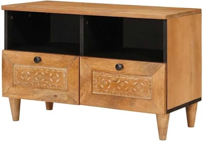 TV-kast - Mediasysteem Laagboard - Woonkameropslag - Massief mangohout - 70 x 46 cm - Lichtbruin