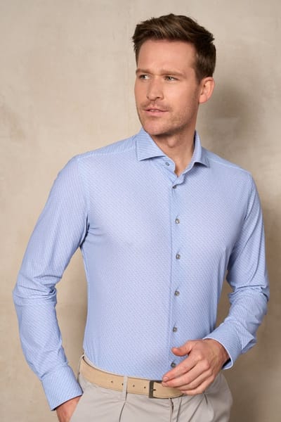 District Indigo Performance Overhemd Check Light Blue ( 7.32.027.731 - 318)