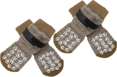 Set van 4 Antislip Hondensokken met Verstelbare Plakbanden, Dieren Sokken voor Honden, Bescherming voor Houten Vloeren, Kleine Maat, Comfort en Grip