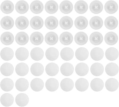 Pack van 50 Decoratieve Schroefdeksels voor Phillips Head Schroeven - Diameter 12 mm - Witte Plastic Schroeven - Deksel