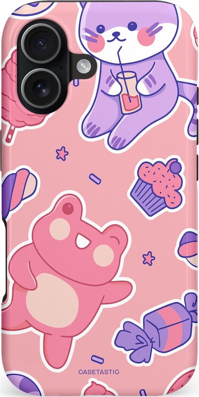 Casetastic hoesje geschikt voor Apple iPhone 17 - MagSafe - Dubbellaagse bescherming - Snoepvriendjes - Fashion Case - Lichtroze Lavendel Koraal