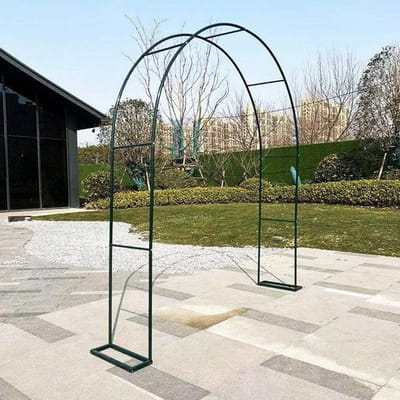 Metalen Rozenboog - Tuinboog Pergola - Klimplanten Ondersteunen - Stabiele Constructie - 120x220x20 cm - Groen