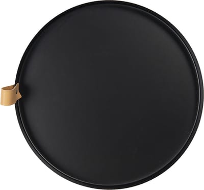 Clayre & Eef Decoratie Dienblad Ø 30x3 cm Zwart Metaal