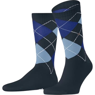 Burlington Rib Court eenkleurig katoen sokken heren blauw - maat 40-46