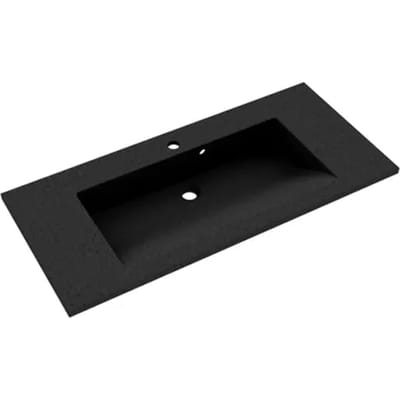 Allibert Enkele Wastafel Slide - Polybeton - Mat - Zwart Graniet - 100,2cm