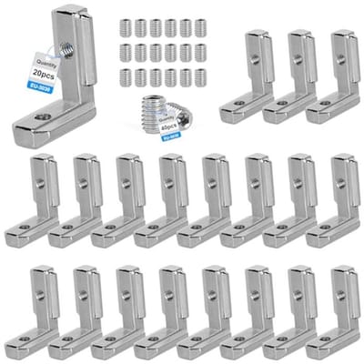 20 stuks T-groef hoekverbindingen voor aluminium profielen met schroeven