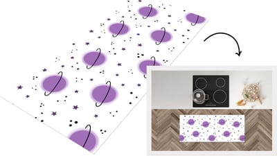 Keukenloper - Loper keuken - Space - Planeten - Sterren - Ruimtevaart - Patroon - 120x50 cm - Keukenloper vinyl