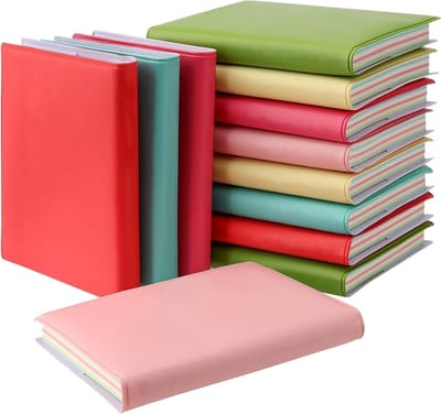 12 Stuks Mini Notitieboekjes, 100 Bladen Pocket Notepad met PU Leren Kaft, Compacte Journal en Memo Notitieboekjes in 6 Kleuren, 10 x 8 cm