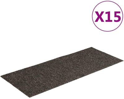 vidaXL - Trapmatten - Zelfklevend - 15 - stuks - 60x25 - cm - Antraciet - Rechthoekig