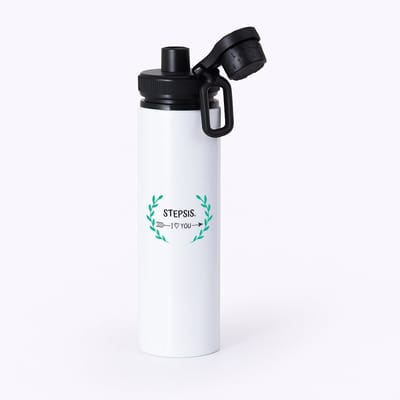 Hacebo® - stepsis I love you waterfles met draaidop zwart - Zus - de liefste stiefzus - verjaardag - cadeautje voor zus - zus artikelen - kado - geschenk - water fles - 850ML